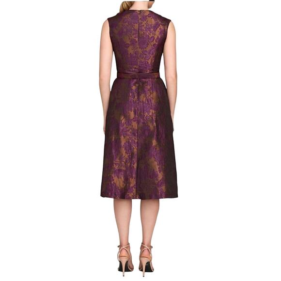 Kay Unger Margaret Floral Jacquard Cocktail Dress Size 6 - Picture 3 of 6